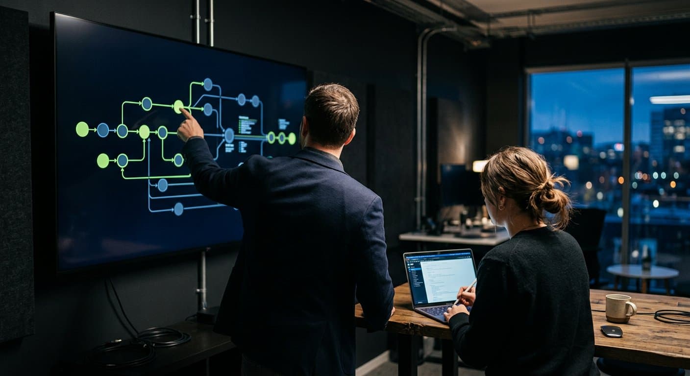 Technical collaboration used as an illustrative visual for human oversight